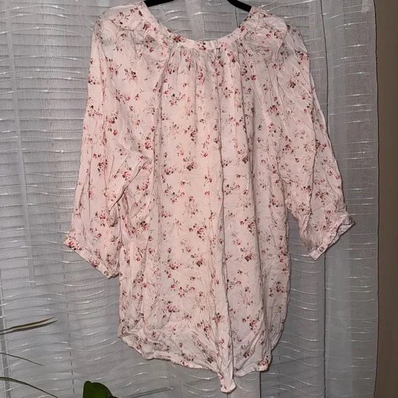 Cynthia Rowley Light Pink Floral Blouse - Picture 2 of 4